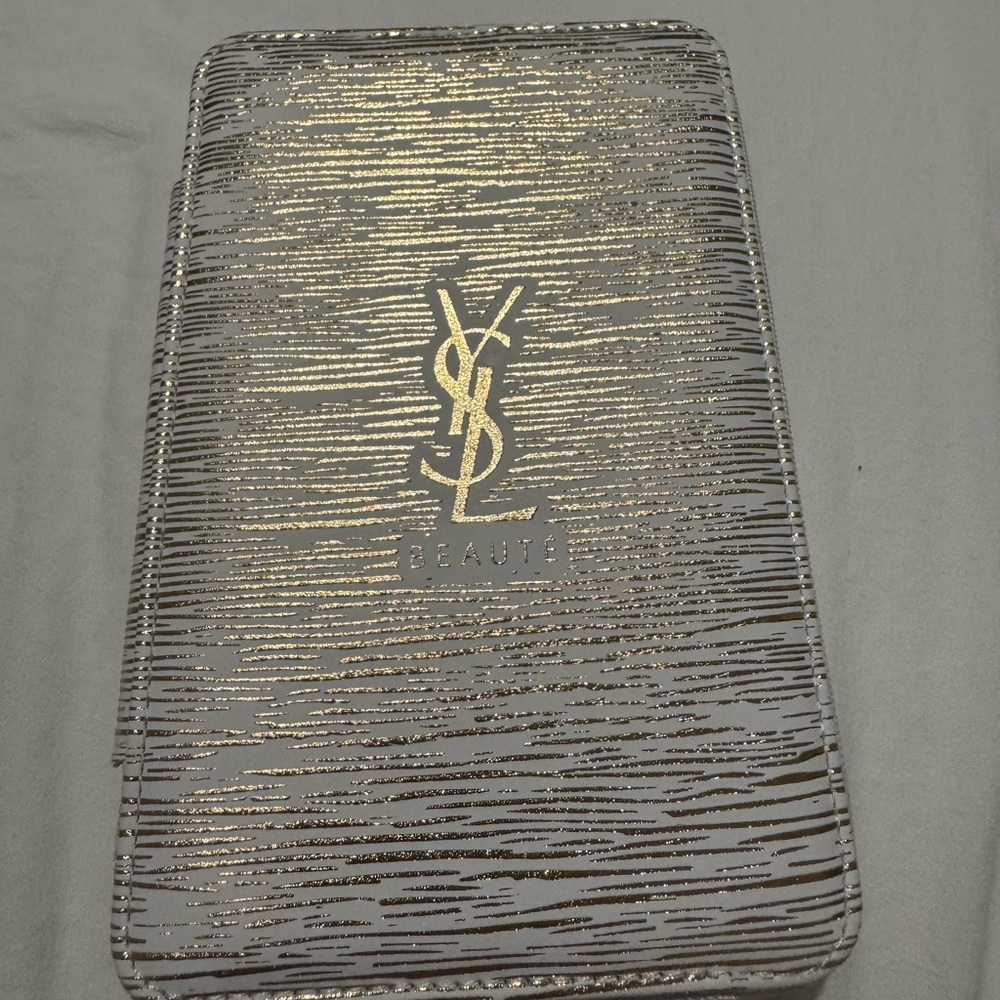 Yves Saint Laurent Gold and Gray Cosmetic Bag